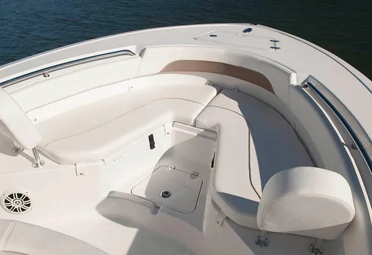 Slide: The Image of Manufacturer Provided Image: 2014 Sportsman Heritage 211 Center Console boat interior with cushioned seating. - 21