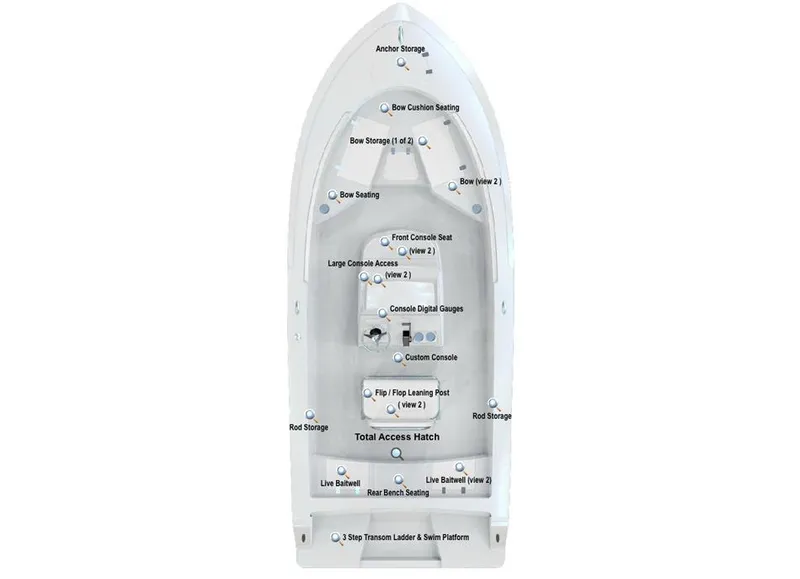 Slide: The Image of Manufacturer Provided Image: Top view of 2014 Sportsman Heritage 211 Center Console boat layout. - 24