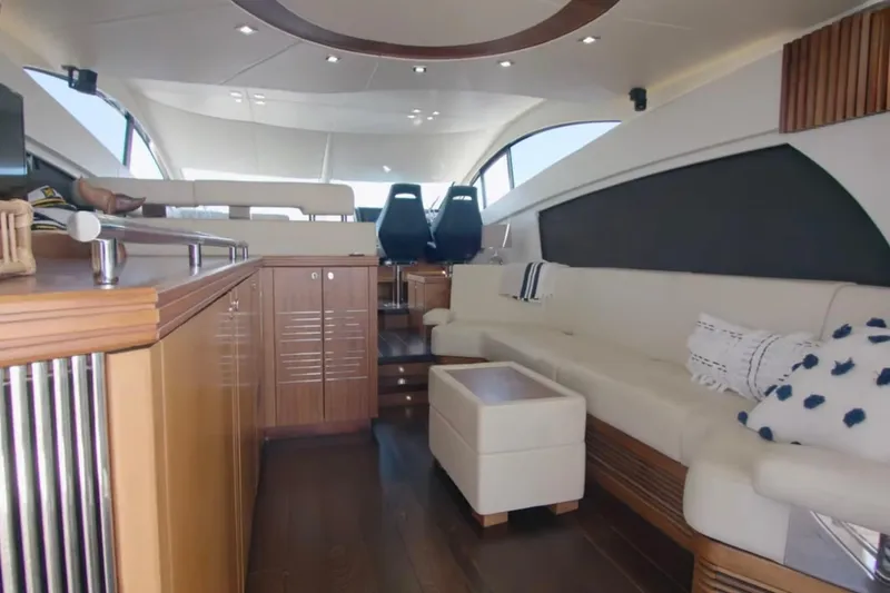 Slide: The Image of Luxurious interior of 2014 Sunseeker Manhattan 55 yacht with elegant seating and modern design. - 23