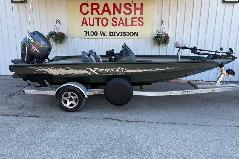 The Image of 2014 Xpress H18 boat on trailer at Cransh Auto Sales, featuring Yamaha outboard motor. - 0
