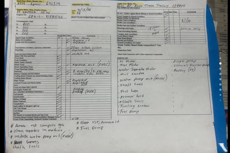 Slide: The Image of Maintenance report for Xpress H18 boat, 2014, with Yamaha 115hp engine. - 19