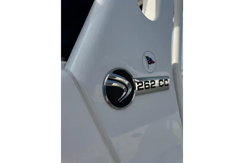 Slide: The Image of 2022 Edgewater 262CC boat emblem with logo and model name. - 36