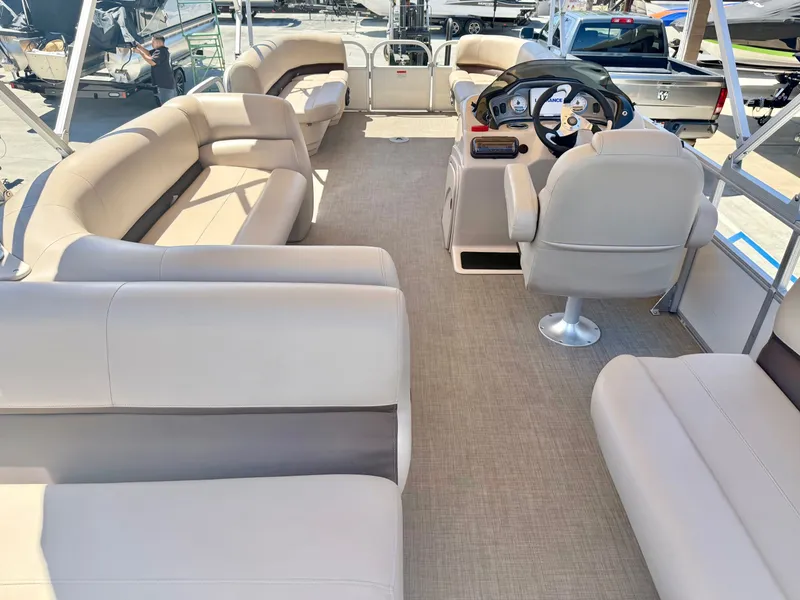 Slide: The Image of Interior of a 2017 Sun Tracker PARTY BARGE 24 DLX XP3 pontoon boat. - 17