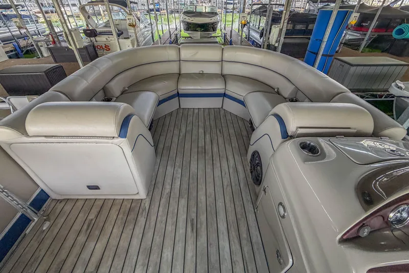 Slide: The Image of Luxurious 2017 South Bay 523 RS pontoon boat with spacious seating and elegant design. - 5