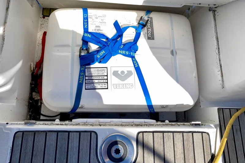 Slide: The Image of 8-Person Life Raft in special Cockpit Sole storage compartment. - 30