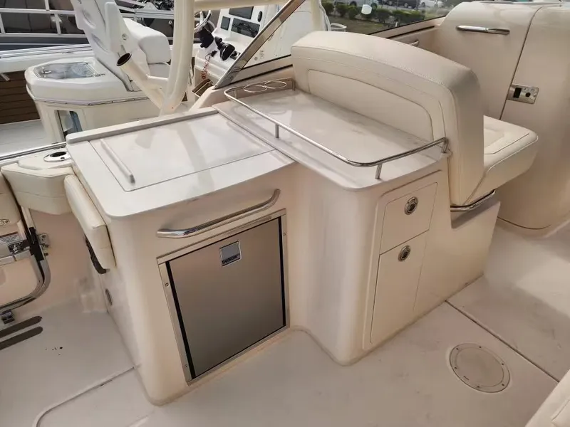 Slide: The Image of Interior of 2026 Grady-White Freedom 285 with sleek design features. - 18