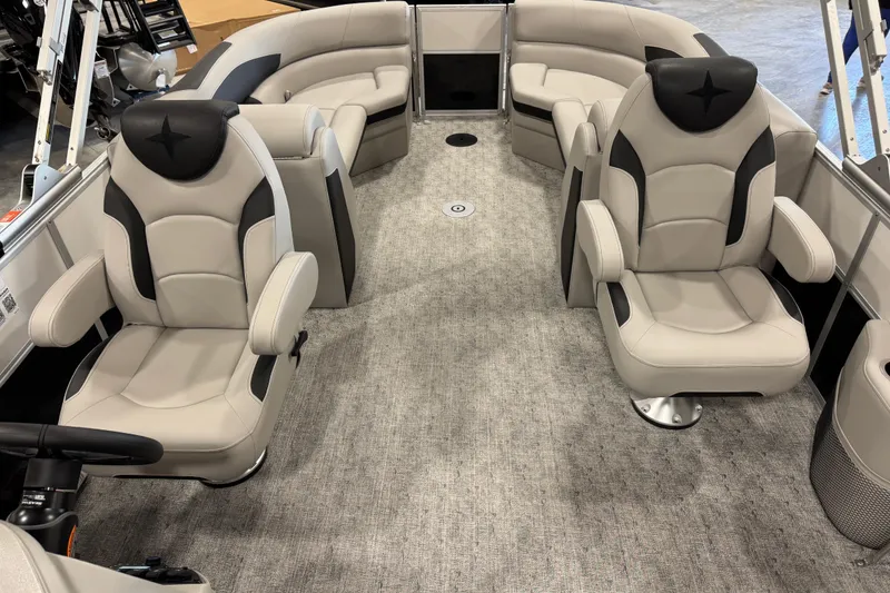 Slide: The Image of 2026 Berkshire 24 RFX LE boat interior with luxurious seating and modern design. - 10