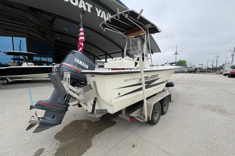 Slide: The Image of 1998 Hydra-Sports 22 Ocean CC boat with Yamaha outboard motor on trailer. - 4