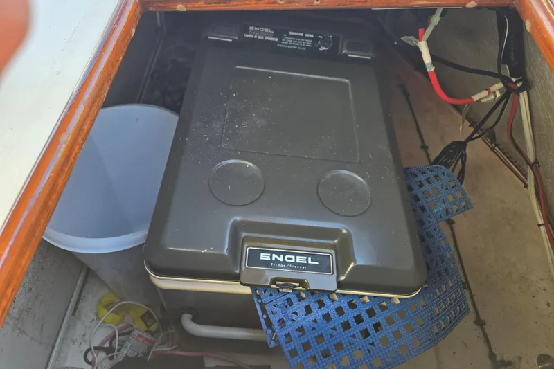 Slide: The Image of Engel fridge/freezer in 1992 Grand Banks 46 Classic boat interior. - 77