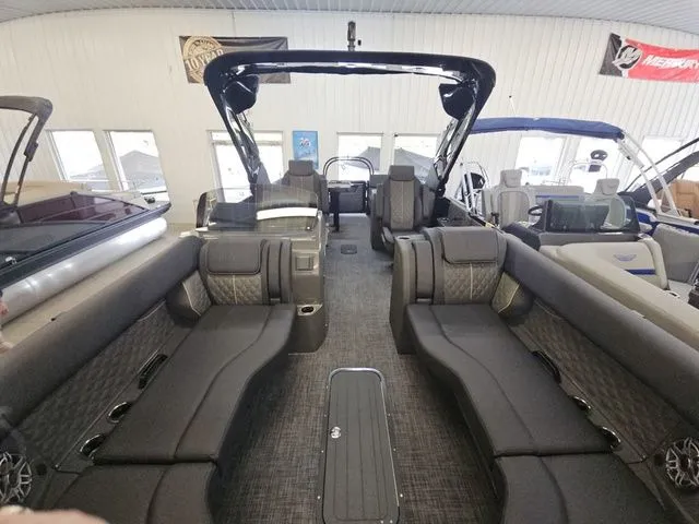 Slide: The Image of Interior view of the 2026 Godfrey Sanpan 2500 SBC pontoon boat. - 3