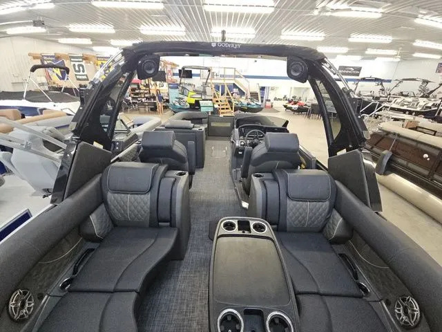 Slide: The Image of Interior view of the 2026 Godfrey Sanpan 2500 SBC pontoon boat. - 5