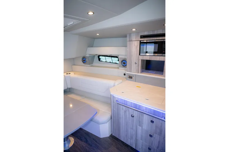 Slide: The Image of Luxurious interior of 2025 Formula 430 Super Sport Crossover with modern amenities and sleek design. - 39