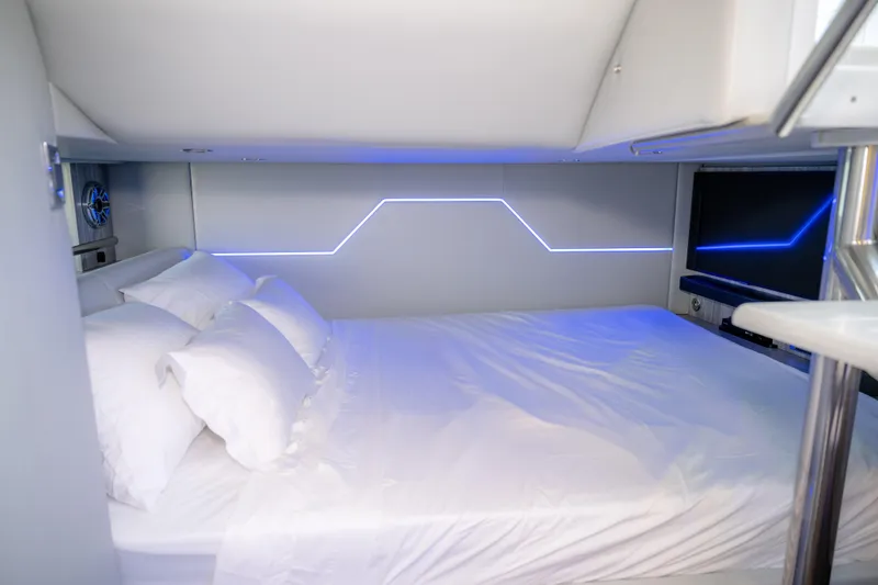Slide: The Image of Luxurious cabin interior of 2025 Formula 430 Super Sport Crossover with modern lighting. - 49