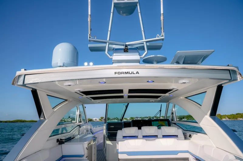Slide: The Image of 2025 Formula 430 Super Sport Crossover yacht interior with sleek design and modern amenities. - 62