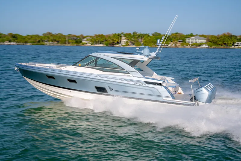 Slide: The Image of 2025 Formula 430 Super Sport Crossover cruising on open water, showcasing sleek design and performance. - 75