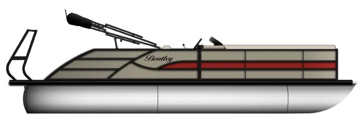 The Image of 2027 Bentley Pontoons 223 Legacy Swingback pontoon boat side view. - 1