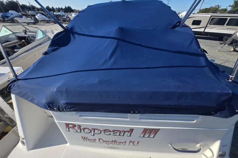 Slide: The Image of 2001 Maxum 2400 SCR boat with blue cover, named Riopearl III, West Deptford NJ. - 13