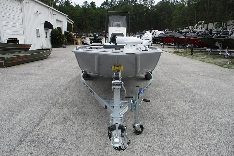 Slide: The Image of 2026 Tracker Bass Tracker Classic CC boat on trailer in outdoor lot. - 5