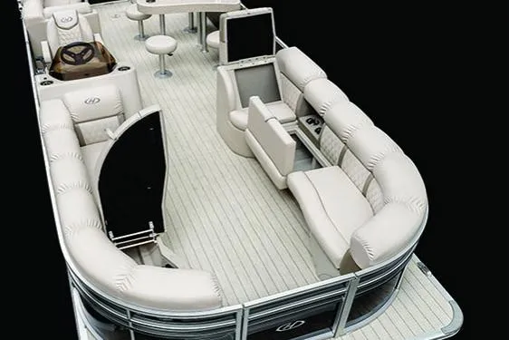 Slide: The Image of Manufacturer Provided Image: 2019 Harris Cruiser 210 pontoon boat with spacious seating and modern design. - 4