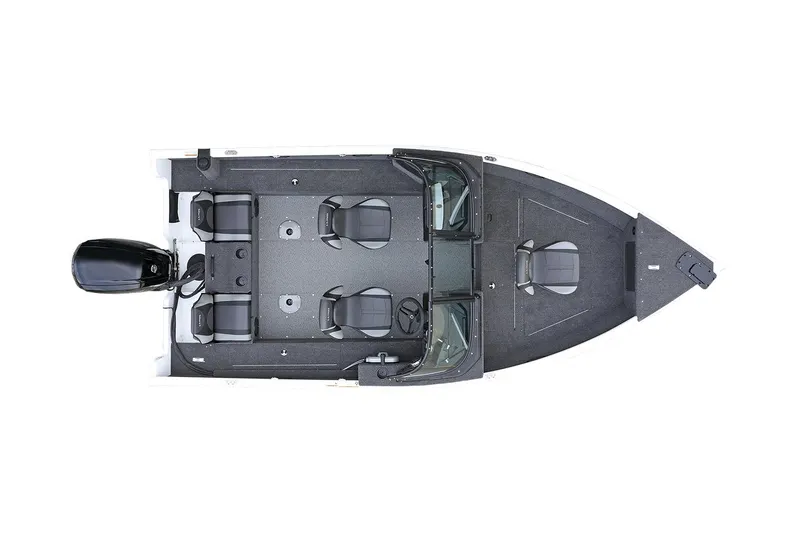 Slide: The Image of Manufacturer Provided Image: Top view of 2025 Lund 1650 Rebel XL Sport fishing boat layout. - 5