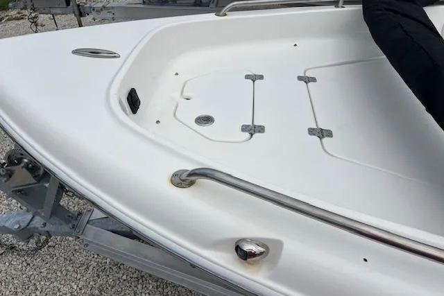 Slide: The Image of 2024 Key West 1720 Center Console boat deck with stainless steel fittings. - 12