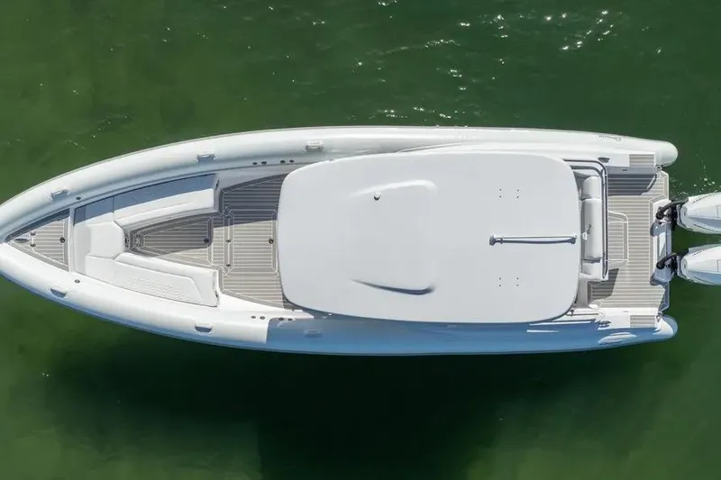 Slide: The Image of Aerial view of 2025 Airship 340 boat on green water. - 5