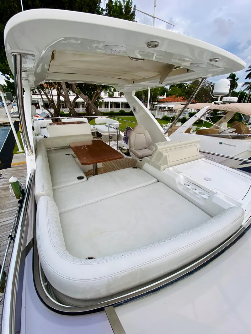 Slide: The Image of Luxurious 2015 Azimut 50 yacht with spacious seating and elegant design. - 20