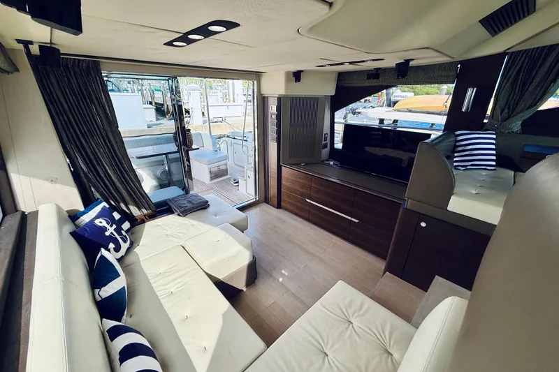 Slide: The Image of Luxurious interior of 2015 Azimut 50 yacht with modern furnishings and nautical decor. - 40