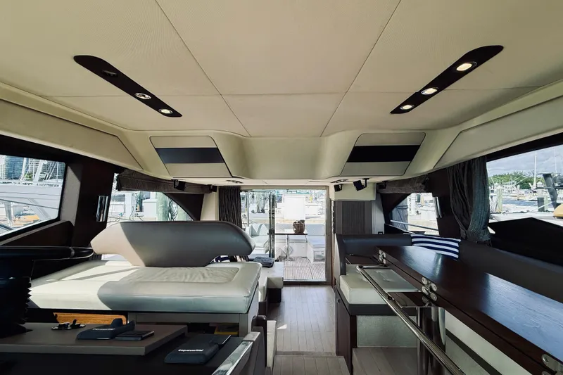 Slide: The Image of Luxurious interior of a 2015 Azimut 50 yacht, featuring modern design and spacious layout. - 43