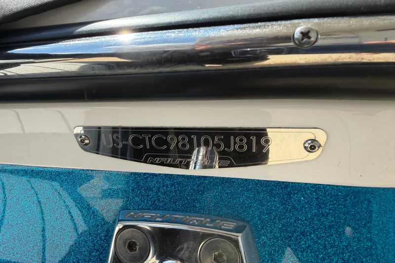 Slide: The Image of 2019 Nautique Super Air Nautique GS22 boat identification plate with serial number. - 20
