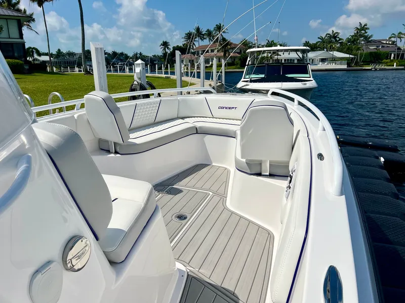 Slide: The Image of Luxurious 2025 Concept 23 boat by the water with sleek interior. - 9
