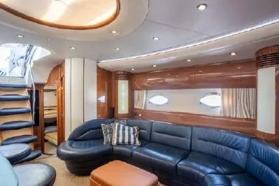 Slide: The Image of Luxurious interior of 2003 Viking Princess 65 yacht with elegant seating and modern design. - 16