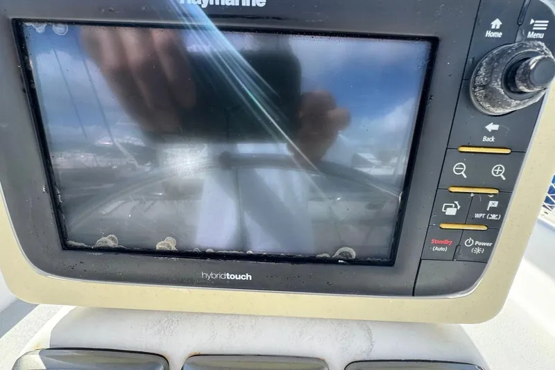 Slide: The Image of Raymarine hybridtouch display on a 1994 Hunter Legend 40.5 sailboat. - 13
