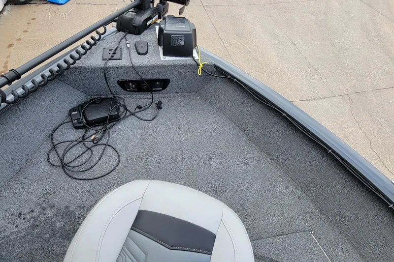 Slide: The Image of Dashboard of a 2019 Tracker Pro Guide V-175 SC boat with gauges and Lowrance device. - 15