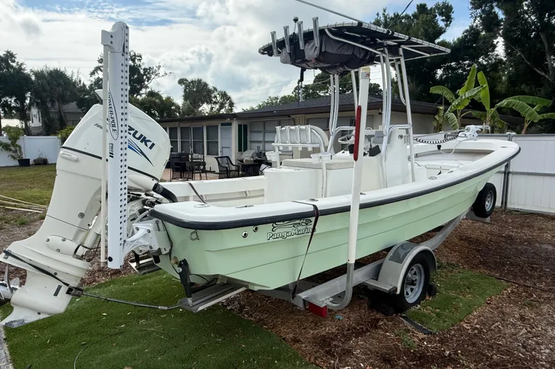 Slide: The Image of 2016 Panga 22 Boca Grande boat on trailer with Suzuki outboard motor. - 4