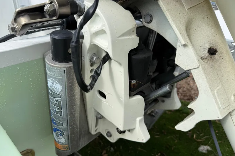 Slide: The Image of Close-up of a 2016 Panga 22 BOCA GRANDE boat engine component. - 46