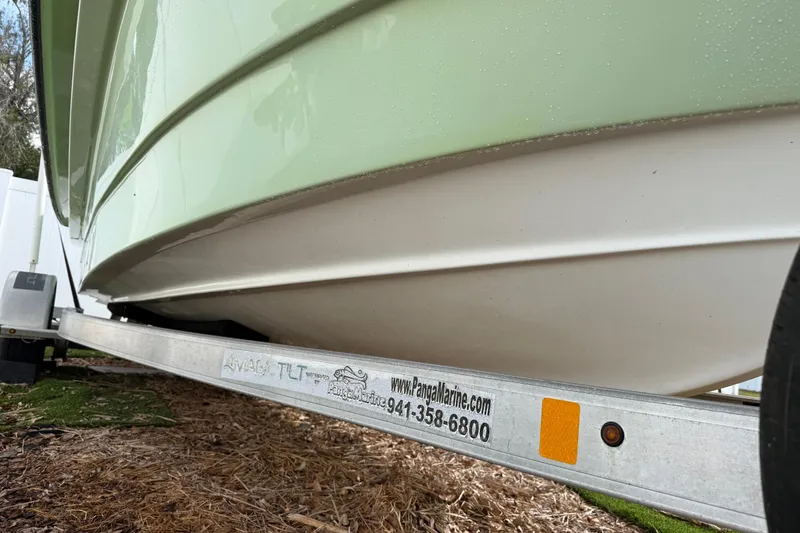 Slide: The Image of 2016 Panga 22 Boca Grande boat on trailer, close-up view. - 6
