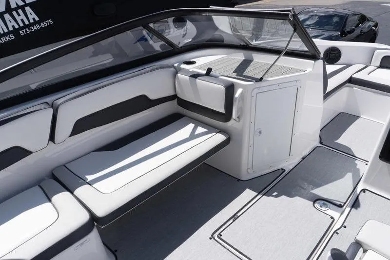 Slide: The Image of 2026 Yamaha Boats AR195 interior with sleek seating and modern design. - 7