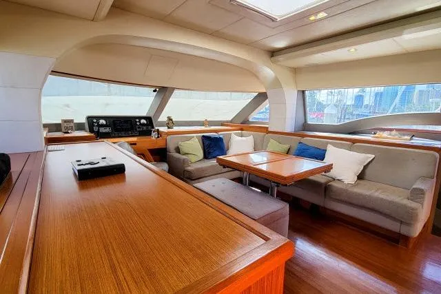 Slide: The Image of Luxurious interior of 2014 Tayana Isara 50 yacht with elegant seating and wooden finishes. - 4