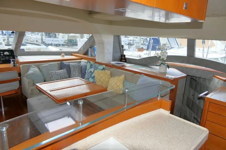 Slide: The Image of Luxurious interior of 2014 Tayana Isara 50 yacht with elegant seating and modern design. - 8