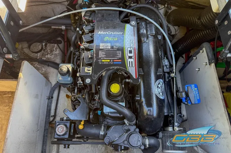 Slide: The Image of Engine compartment of a 2014 Sea Ray 190 Sport with MerCruiser 3.0 MPI engine. - 8