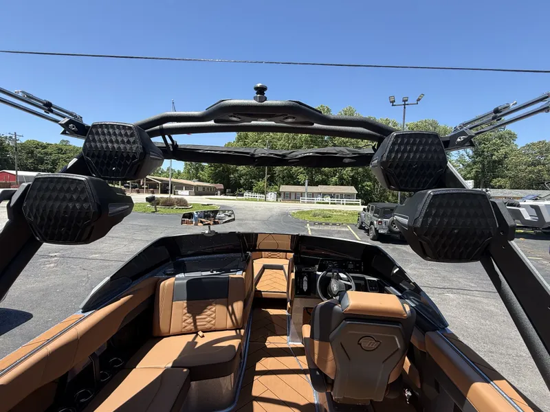 Slide: The Image of Interior of 2026 Malibu 26LSV with luxury seating and sound system. - 12