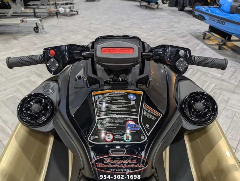 Slide: The Image of 2025 Sea-Doo RXT-X 325 jet ski cockpit view. - 13