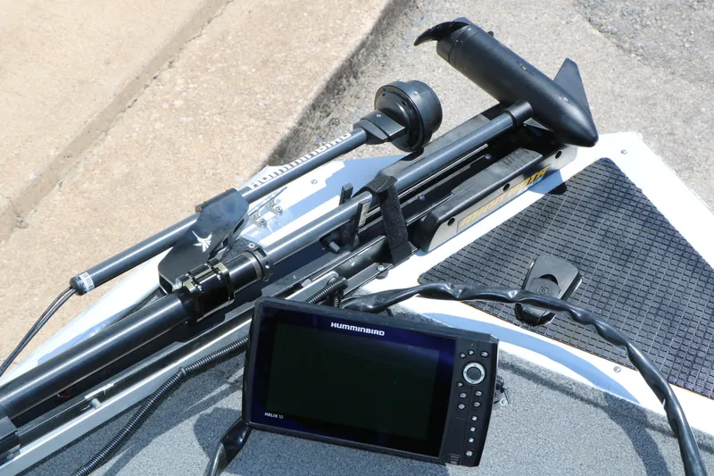Slide: The Image of Bass Tracker Pro 16 boat with Humminbird Helix 10 fish finder and trolling motor, 2014 model. - 22