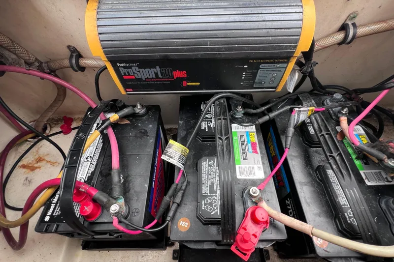 Slide: The Image of Battery setup with ProMariner ProSport 20 Plus charger in 2007 Scout 170 Costa boat. - 9