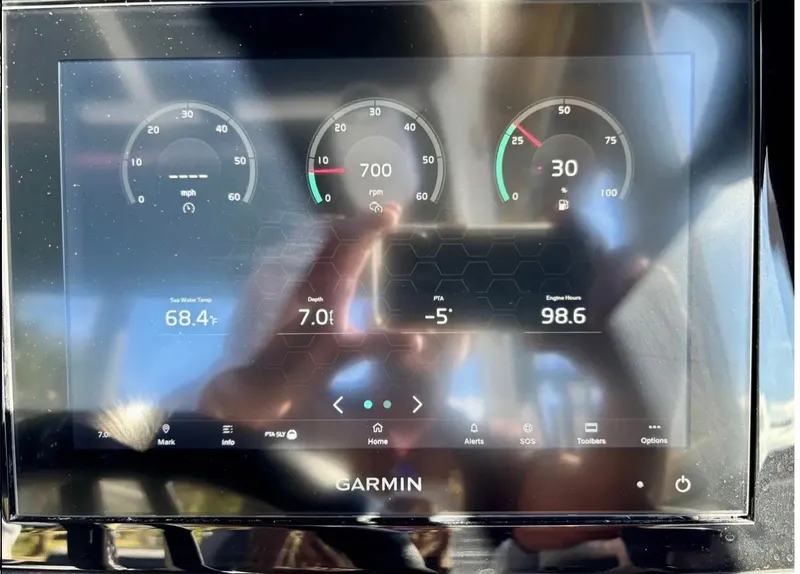 Slide: The Image of Garmin display on a 2024 Cobalt R6SURF boat. - 11