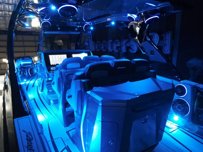 Slide: The Image of Interior of Renegade 42R 2027 with blue LED lighting. - 8