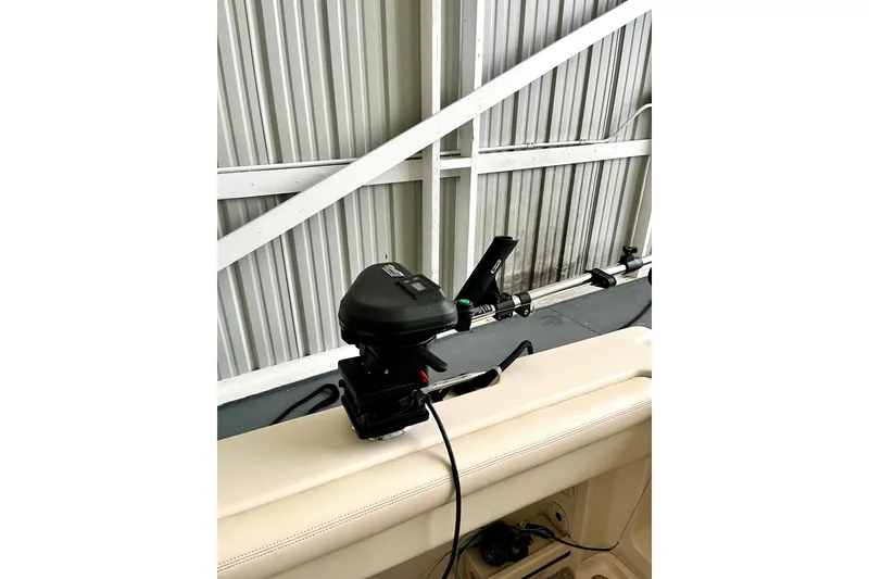 Slide: The Image of 2017 Grady-White Express 330 boat with mounted fishing rod holder and equipment. - 7