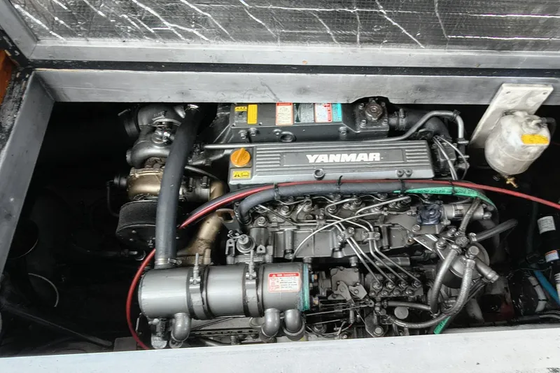 Slide: The Image of Engine compartment of a 2000 Mainship 390 Trawler with Yanmar engine. - 29