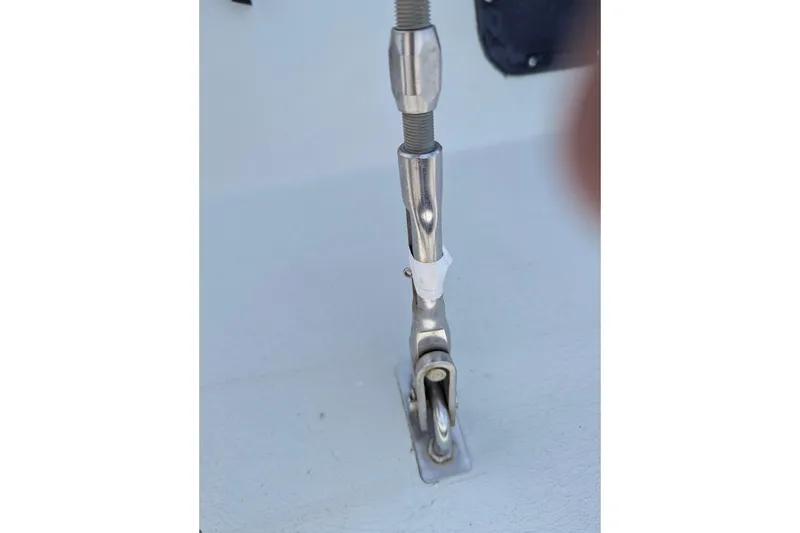 Slide: The Image of Close-up of rigging hardware on a 1980 SCEPTRE 36 sailboat deck. - 12